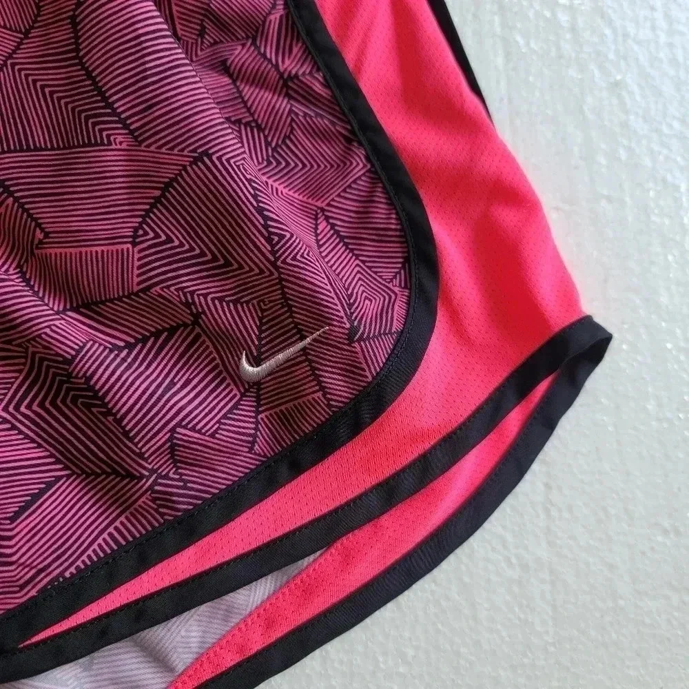 Nike Dri-Fit Loose Fit Athletic Running Shorts Womens L Liner Neon Pink Black